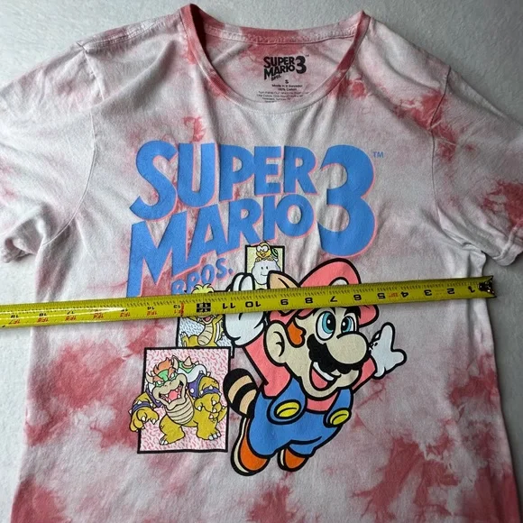 Nintendo Super Mario Brothers 3 brand Small Tie-Dyed Graphic Shirt Bowser - Picture 7 of 10